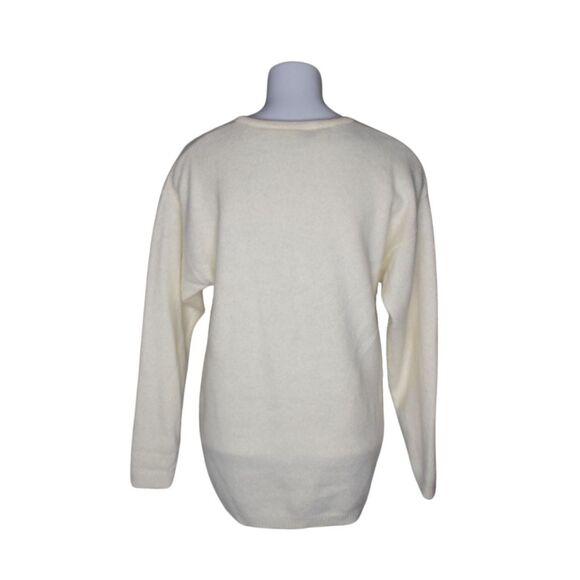 Rafaella 45% Angora Rabbit 40% Lambswool Crewneck Sweater Cream Womens Small - Picture 2 of 5